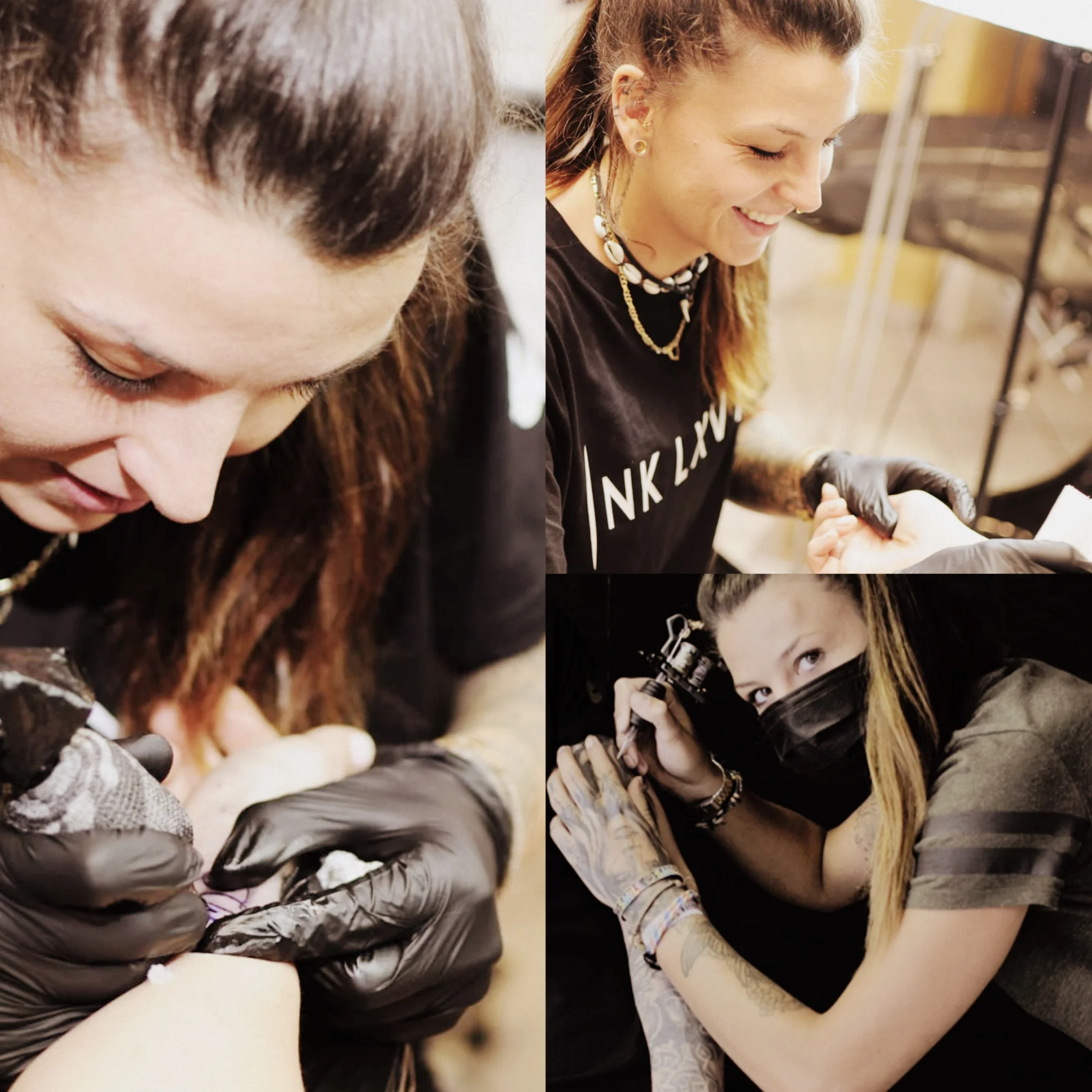 Diverse Bilder in einer Collage von Kate im Tattoo Studio in Wiesloch